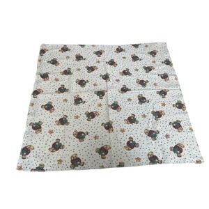 Vintage Blue Jean Teddy Bear Baby Blanket Receiving Security Lovey HTF